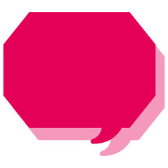 シンプルなカラーの吹き出し　角のある八角形