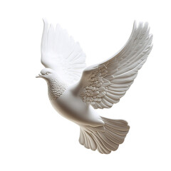 A Dove Shaped Ceramic Ornament Symbolizing Peace Isolated on Transparent Background