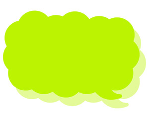 シンプルなカラーの吹き出し　細長い雲形