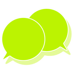 シンプルなカラーの吹き出し　重なる会話