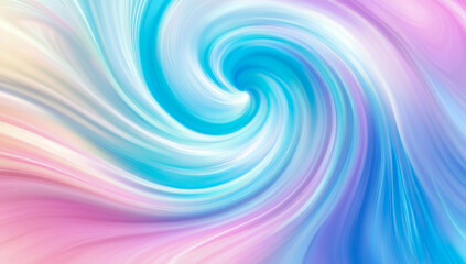 Fototapeta premium Abstract swirling design with pastel colored background and shimmering holographic texture, with soft gradients and dreamy effects.