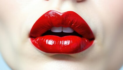 Obraz premium Stunning red lips on pristine white backdrop High resolution image , graphic, elegant, white