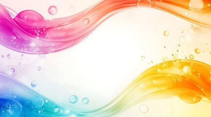 Abstract Colorful Liquid Waves with Bubbles Background Design
