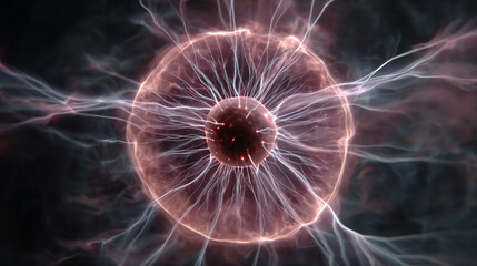 A glowing electric plasma portal pulses with vibrant energy in a dark void, symbolizing futuristic technology, dimensional gateways, and the unknown power of science and imagination.

