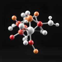 bronopol molecule 3d, molecular structure, ball and stick model, structural chemical formula antimicrobial