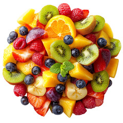 Elegant Vibrant Fruit Salad Isolated on Transparent Background