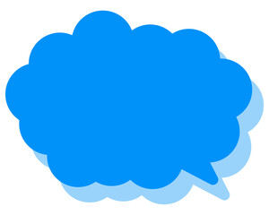 シンプルなカラーの吹き出し　丸みのある雲形