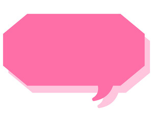 シンプルなカラーの吹き出し　細長い雲形