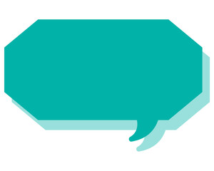 シンプルなカラーの吹き出し　細長い雲形