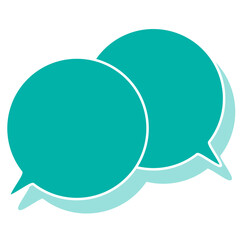 シンプルなカラーの吹き出し　重なる会話