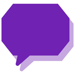 シンプルなカラーの吹き出し　角のある八角形