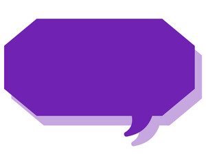 シンプルなカラーの吹き出し　細長い雲形