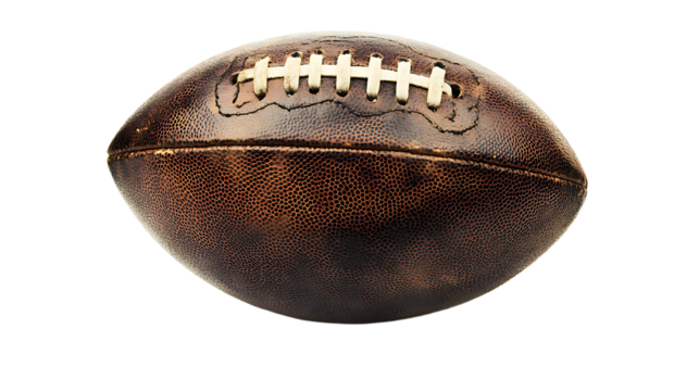 An Elegant Close-Up of a Vintage Leather Football Captured in Stunning Detail - Powered by Adobe