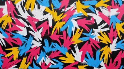 Colorful abstract hand shapes pattern dynamic composition vibrant design bold graphic art modern texture background