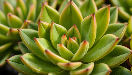 Fototapeta premium Green kalanchoe plant close-up, enhance. isolated with white highlights