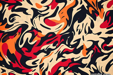 Vibrant, abstract pattern with flowing, dynamic shapes.