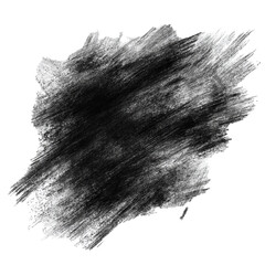 A dense black and white charcoal smear with gritty texture.