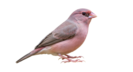 Elegant rosy finch perched against a seamless backdrop in studio conditions