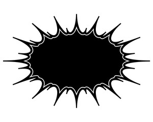 シンプルなカラーの吹き出し　細長いギザギザした形