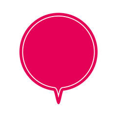 シンプルなカラーの吹き出し　丸形の下向き