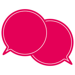 シンプルなカラーの吹き出し　重なる会話