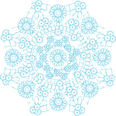 Beautiful flower art and mandala vector design