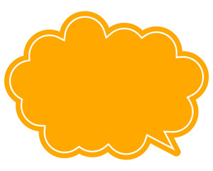 シンプルなカラーの吹き出し　丸みのある雲形