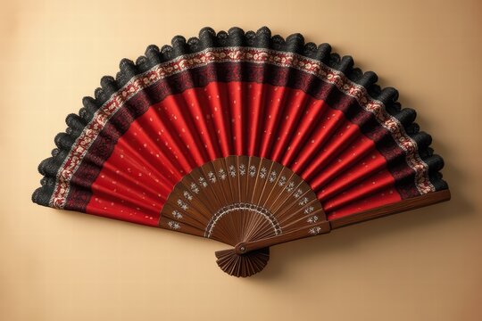 abanico espa&ntilde;ol rojo 
