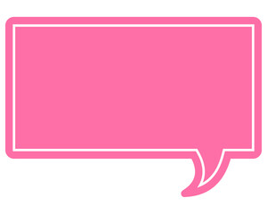 シンプルなカラーの吹き出し　四角形