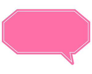 シンプルなカラーの吹き出し　細長い雲形