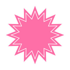 シンプルなカラーの吹き出し　ギザギザした形