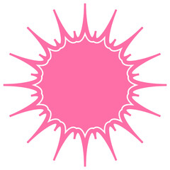 シンプルなカラーの吹き出し　ギザギザした形