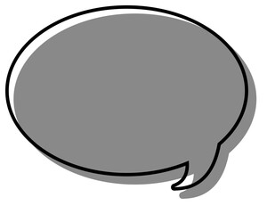 シンプルな線がずれた吹き出し　丸形