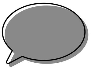 シンプルな線がずれた吹き出し　丸形