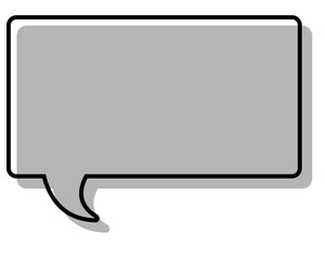 シンプルな線がずれた吹き出し　四角形