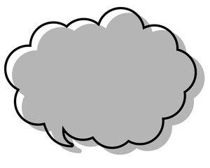 シンプルな線がずれた吹き出し　丸みのある雲形