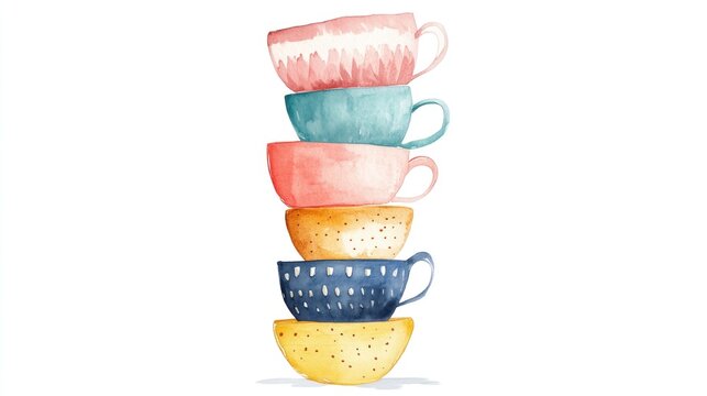 Stacked colorful cups (3)