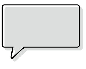 シンプルな線がずれた吹き出し　四角形