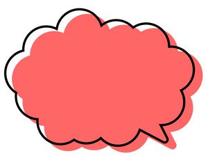 シンプルな線がずれた吹き出し　丸みのある雲形