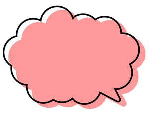 シンプルな線がずれた吹き出し　丸みのある雲形