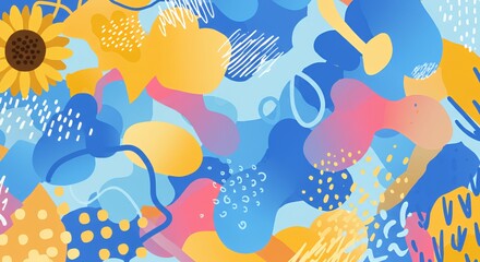 Vibrant Abstract Summer Sunflowers Artistic Design