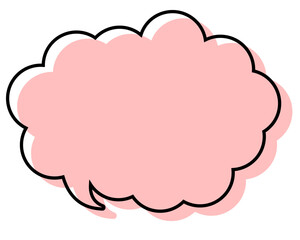 シンプルな線がずれた吹き出し　丸みのある雲形