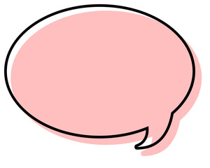 シンプルな線がずれた吹き出し　丸形