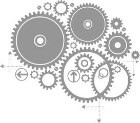 illustration sketch background gear cog wheel for industrial machine