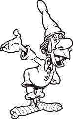 illustration sketch caricature silhouette of mythological creature dwarf 