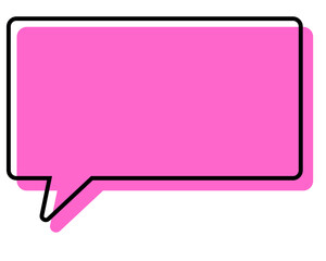 シンプルな線がずれた吹き出し　四角形