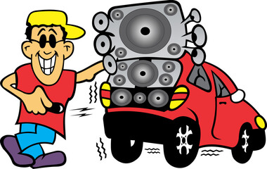 illustration sketch icon logo symbol mascot sketch speaker sound vehicle car