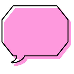 シンプルな線がずれた吹き出し　角のある八角形