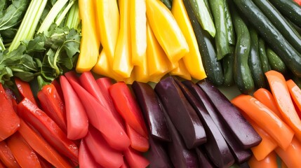 Colorful Vegetable Sticks Arranged on Platter for Healthy Snacking and Dieting