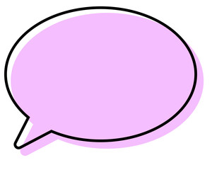 シンプルな線がずれた吹き出し　丸形